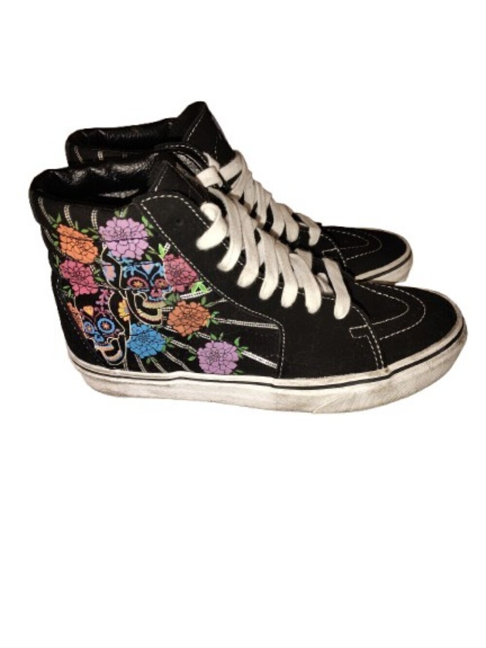 Vans Sk8-Hi "Día de Muertos" Sugar Skull High-Top Sneakers - Men's 6 / Women's 7 - Picture 5 of 13